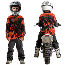 Load image into Gallery viewer, Orange Flaming Motocross Racing Jersey Men Women Kid Dirt Bike Shirts Motorcycle Shirt XM447