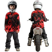 Load image into Gallery viewer, Red Flaming Motocross Racing Jersey Men Women Kid Dirt Bike Shirts Motorcycle Shirt XM447