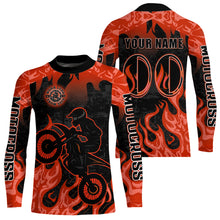 Load image into Gallery viewer, Orange Flaming Motocross Racing Jersey Men Women Kid Dirt Bike Shirts Motorcycle Shirt XM447