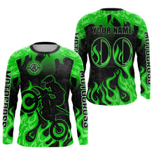 Load image into Gallery viewer, Green Flaming Motocross Racing Jersey Men Women Kid Dirt Bike Shirts Motorcycle Shirt XM447