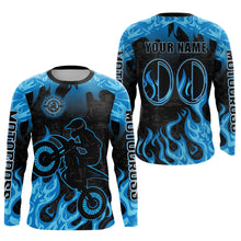 Load image into Gallery viewer, Blue Flaming Motocross Racing Jersey Men Women Kid Dirt Bike Shirts Motorcycle Shirt XM447