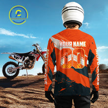 Load image into Gallery viewer, Orange Motocross Jersey Custom for Men Women Kid Dirt Bike Motorcycle Racing Shirt XM451