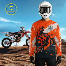 Load image into Gallery viewer, Orange Motocross Jersey Custom for Men Women Kid Dirt Bike Motorcycle Racing Shirt XM451