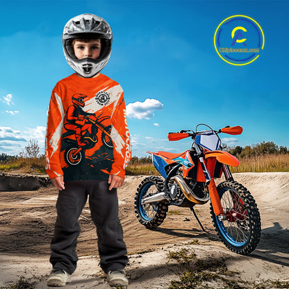 Orange Motocross Jersey Custom for Men Women Kid Dirt Bike Motorcycle Racing Shirt XM451