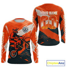 Load image into Gallery viewer, Orange Motocross Jersey Custom for Men Women Kid Dirt Bike Motorcycle Racing Shirt XM451