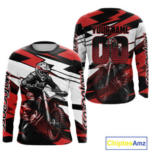 Load image into Gallery viewer, Red and Black Custom Motocross Jersey Men Women Kid Dirt Bike Motorcycle Shirt XM455