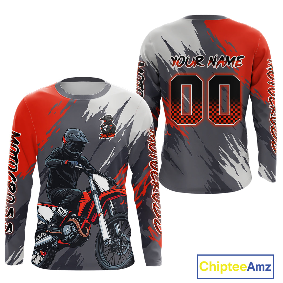 Red and Grey Custom Motocross Jersey Men Women Kid Dirt Bike Shirts Motorcycle Shirt XM459