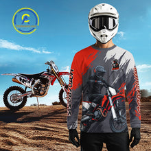 Load image into Gallery viewer, Red and Grey Custom Motocross Jersey Men Women Kid Dirt Bike Shirts Motorcycle Shirt XM459
