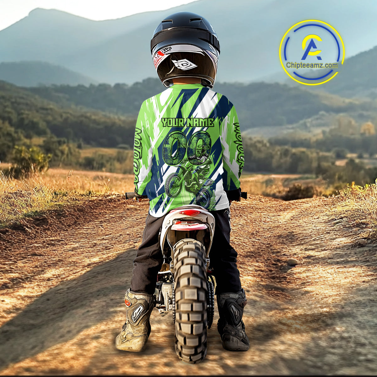Green Motocross Jersey for Men Women Kid Dirt Bike Shirts Custom Off road Riding Shirt XM466