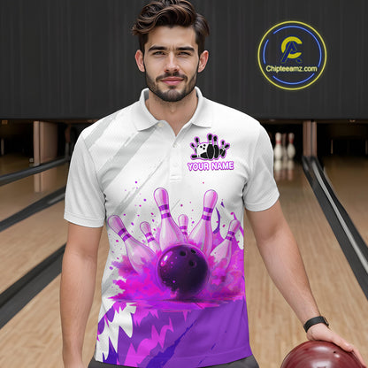 Watercolor Purple Bowling Shirts for Women Men Custom Bowling Jerseys for Team MBL218