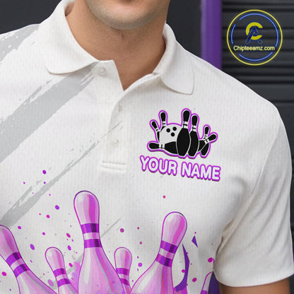 Watercolor Purple Bowling Shirts for Women Men Custom Bowling Jerseys for Team MBL218