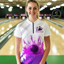 Load image into Gallery viewer, Watercolor Purple Bowling Shirts for Women Men Custom Bowling Jerseys for Team MBL218