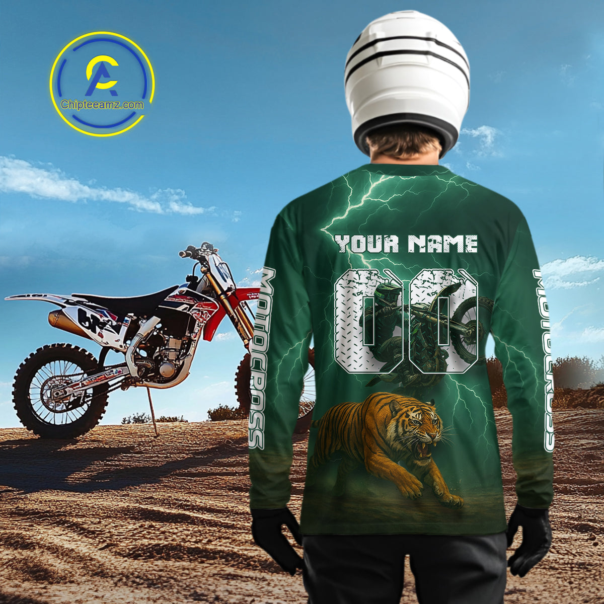 Lightning Tiger Motocross Jersey Custom Dirt Bike Shirts for Men Kid Women Riding Shirt XM407