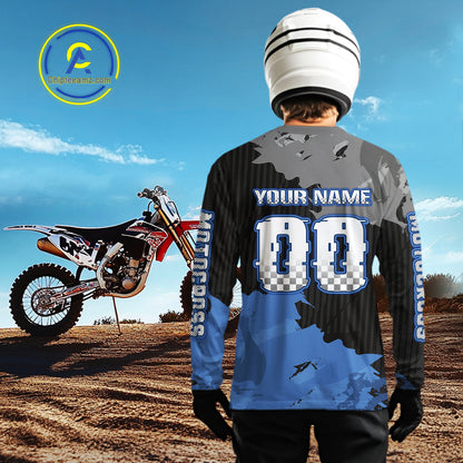 Blue Custom Motocross Racing Jersey for Kid Men Women Dirt Bike Shirts Moto Shirt XM478