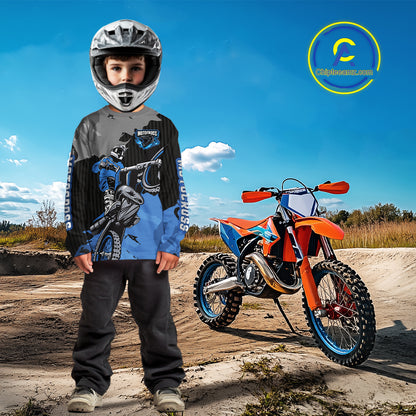 Blue Custom Motocross Racing Jersey for Kid Men Women Dirt Bike Shirts Moto Shirt XM478
