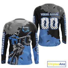Load image into Gallery viewer, Blue Custom Motocross Racing Jersey for Kid Men Women Dirt Bike Shirts Moto Shirt XM478