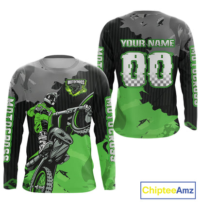 Green Custom Motocross Racing Jersey for Kid Men Women Dirt Bike Shirts Moto Shirt XM478