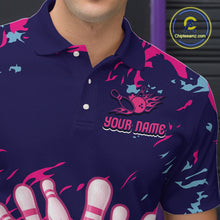 Load image into Gallery viewer, Purple Custom Bowling Shirts for Team Women Men Bowling Jersey Polo&amp;1/4 Zip Shirt MBL225