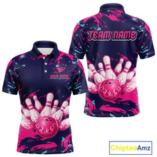Load image into Gallery viewer, Purple Custom Bowling Shirts for Team Women Men Bowling Jersey Polo&amp;1/4 Zip Shirt MBL225