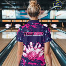 Load image into Gallery viewer, Purple Custom Bowling Shirts for Team Women Men Bowling Jersey Polo&amp;1/4 Zip Shirt MBL225