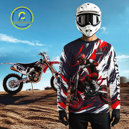 Custom Motocross Jersey for Men Kid Women Dirt Bike Jersey Red&Black Riding Shirt XM481