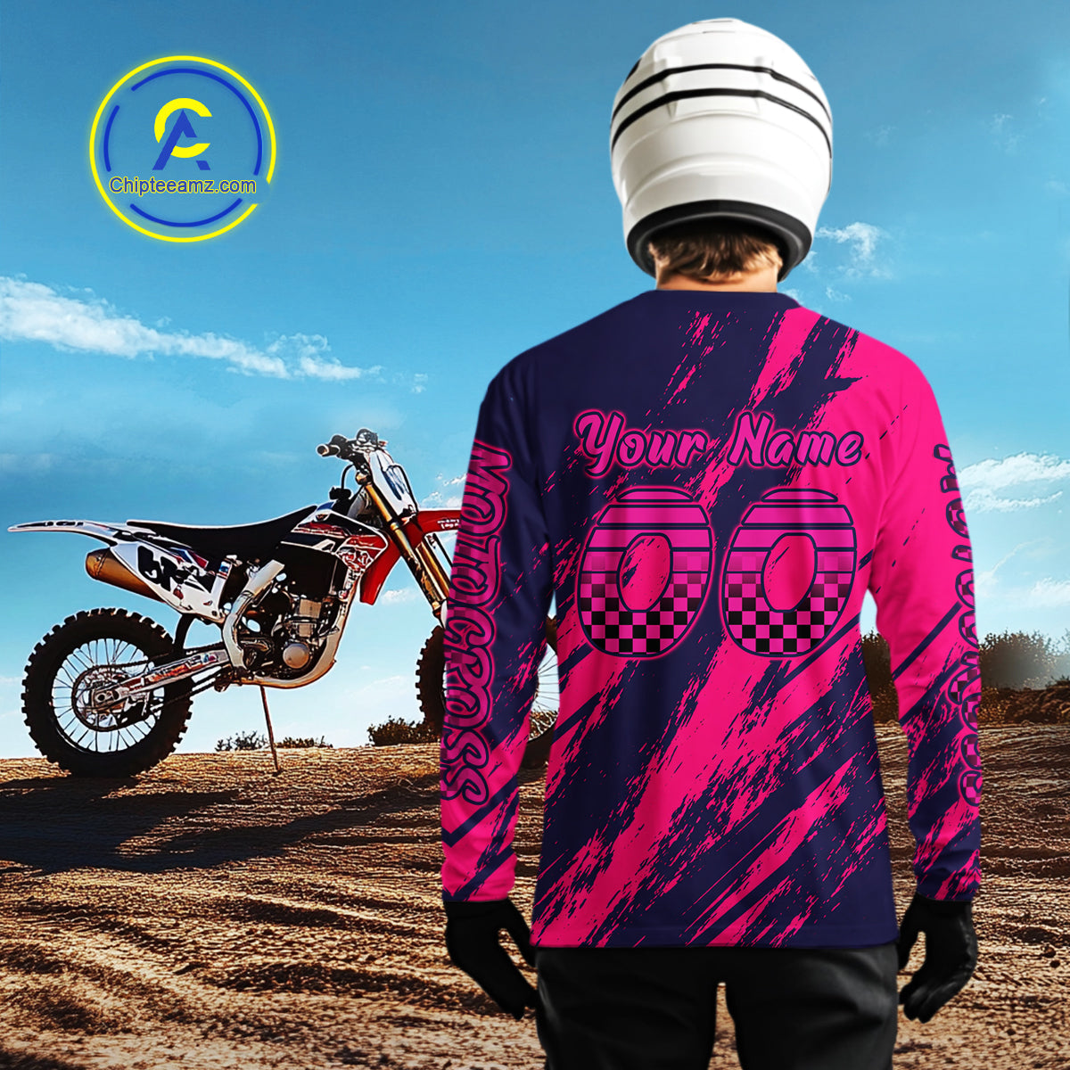 Blue and Pink Motocross Jersey Men Kid Women Dirt Bike Jersey Motorcycle Riding Shirt XM482
