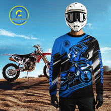 Load image into Gallery viewer, Custom Blue Motocross Jersey Men Kid Women Dirt Bike Jersey Motorcycle Riding Shirt XM486