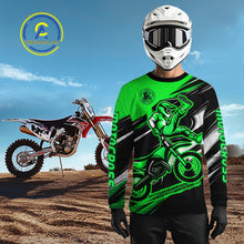 Load image into Gallery viewer, Custom Green Motocross Jersey Men Kid Women Dirt Bike Jersey Motorcycle Riding Shirt XM486