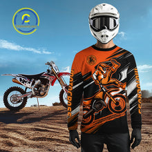 Load image into Gallery viewer, Custom Orange Motocross Jersey Men Kid Women Dirt Bike Jersey Motorcycle Riding Shirt XM486