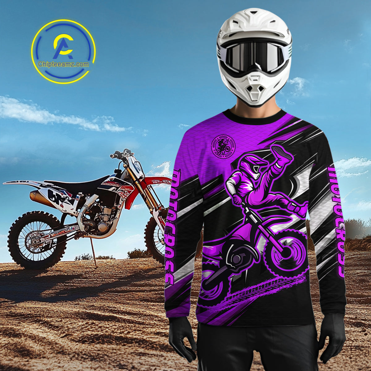Custom Purple Motocross Jersey Men Kid Women Dirt Bike Jersey Motorcycle Riding Shirt XM486
