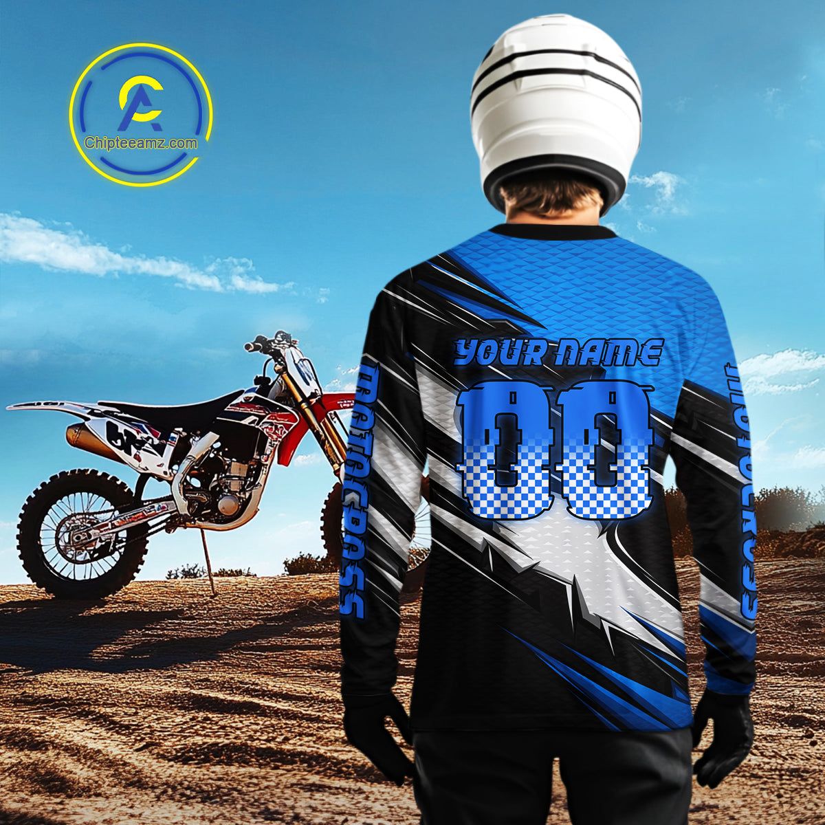 Custom Blue Motocross Jersey Men Kid Women Dirt Bike Jersey Motorcycle Riding Shirt XM486
