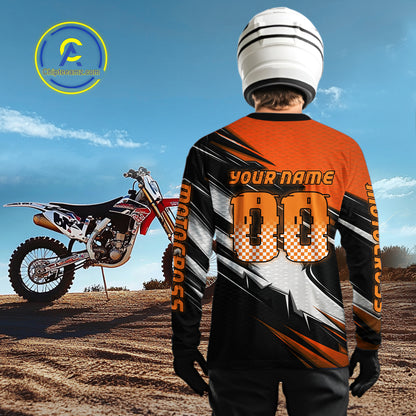 Custom Orange Motocross Jersey Men Kid Women Dirt Bike Jersey Motorcycle Riding Shirt XM486