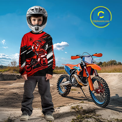 Custom Red Motocross Jersey Men Kid Women Dirt Bike Jersey Motorcycle Riding Shirt XM486