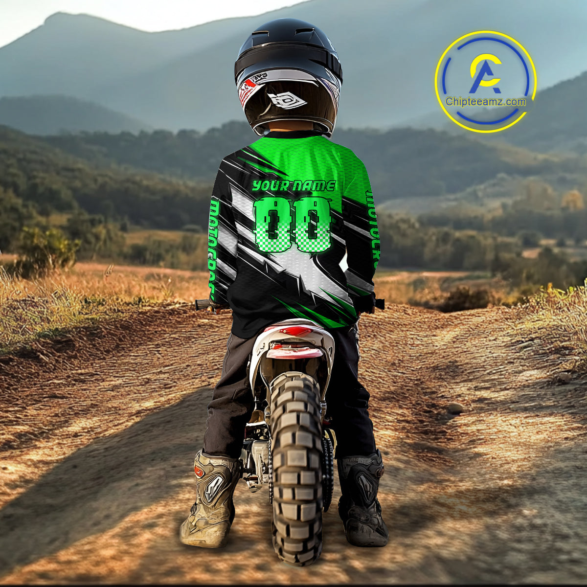Custom Green Motocross Jersey Men Kid Women Dirt Bike Jersey Motorcycle Riding Shirt XM486