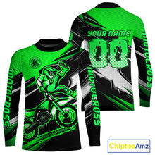 Load image into Gallery viewer, Custom Green Motocross Jersey Men Kid Women Dirt Bike Jersey Motorcycle Riding Shirt XM486