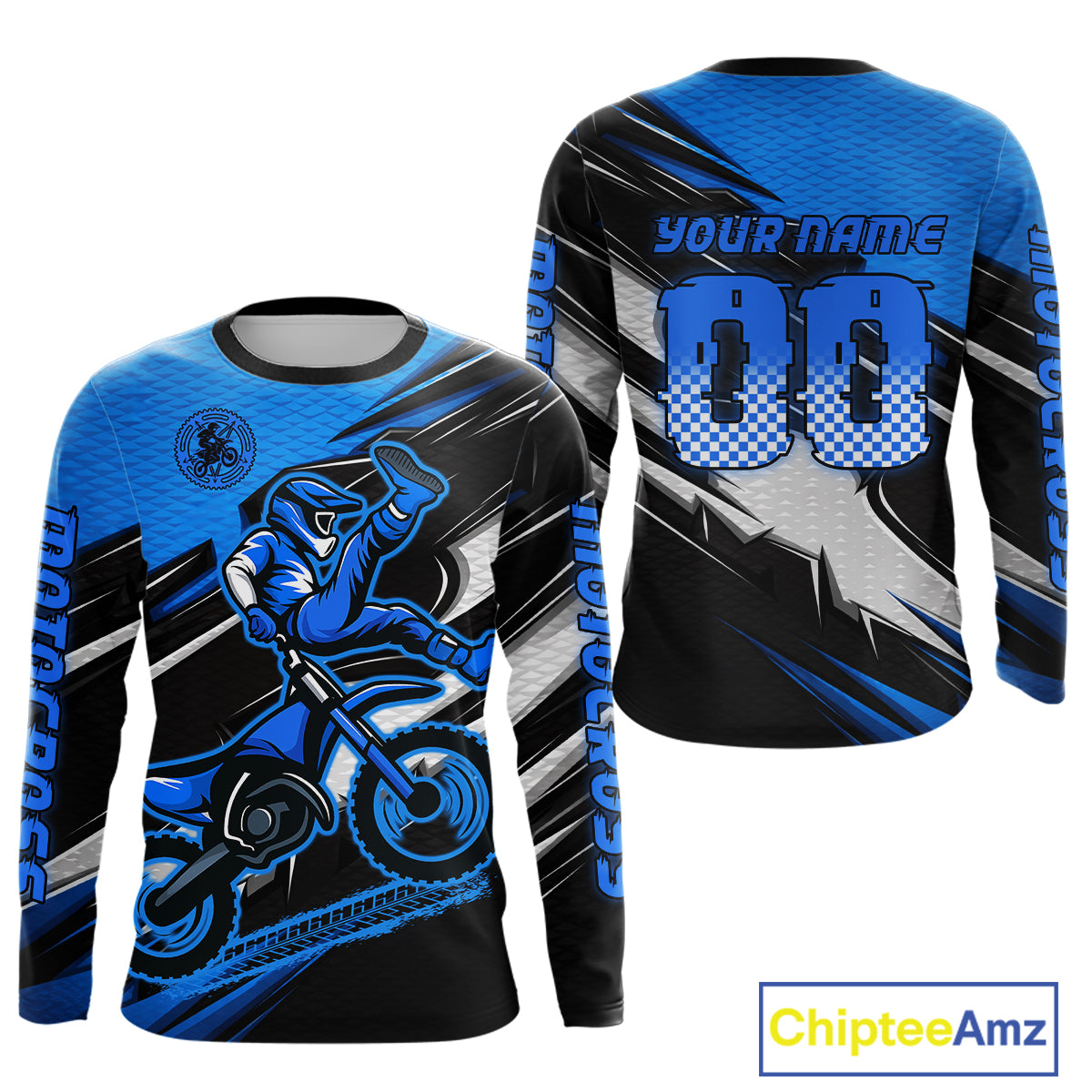 Custom Blue Motocross Jersey Men Kid Women Dirt Bike Jersey Motorcycle Riding Shirt XM486