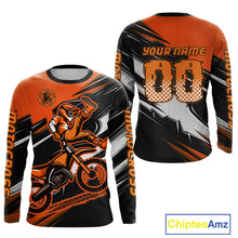Load image into Gallery viewer, Custom Orange Motocross Jersey Men Kid Women Dirt Bike Jersey Motorcycle Riding Shirt XM486