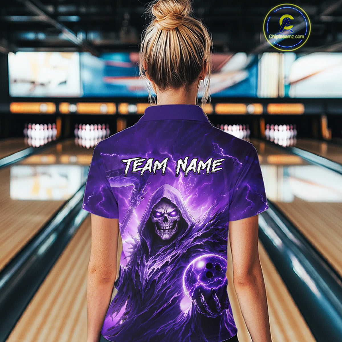 Purple Bowling Shirts for Team Women Men Custom Death Bowling Jersey Bowl League MBL248