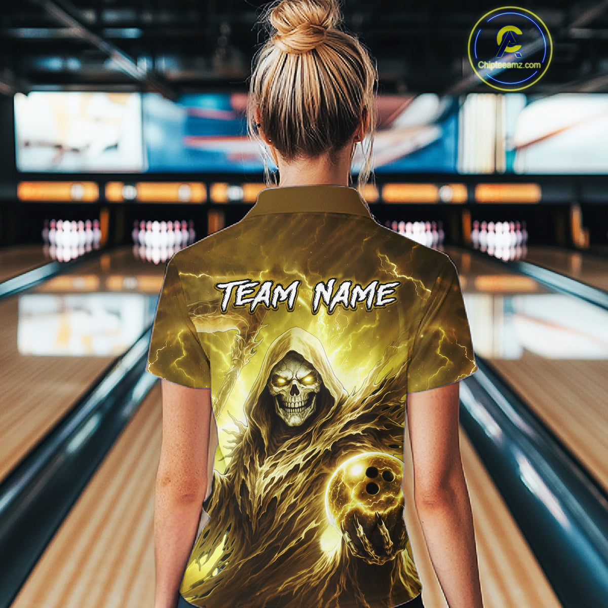 Yellow Bowling Shirts for Team Women Men Custom Death Bowling Jersey Bowl League MBL248