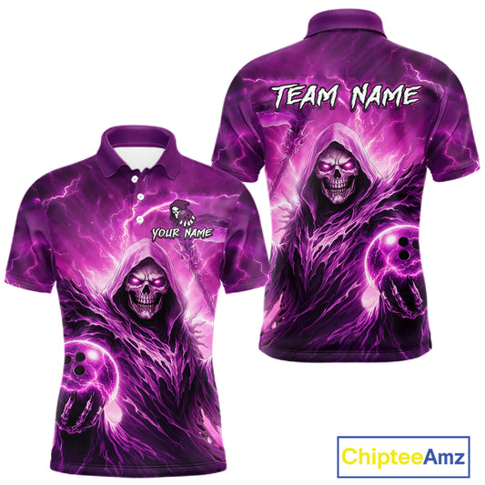 Pink Bowling Shirts for Team Women Men Custom Death Bowling Jersey Bowl League MBL248