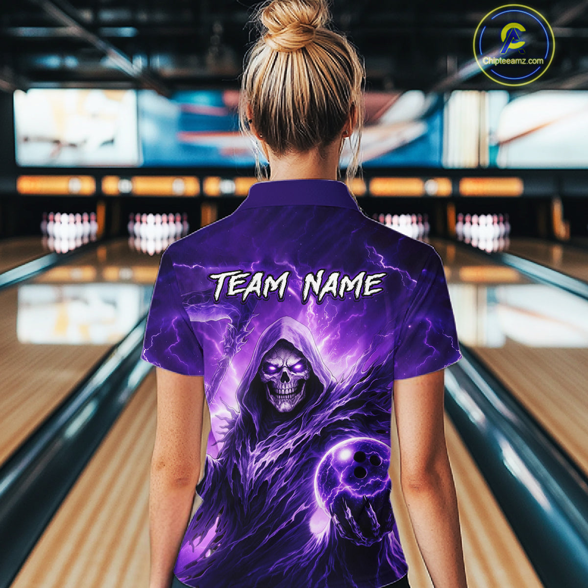 Purple Bowling Shirts for Team Women Men Custom Death Bowling Jersey Bowl League MBL248