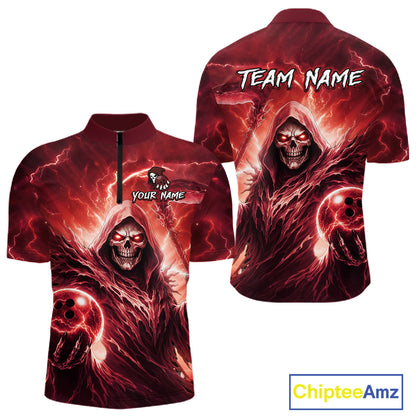 Red Bowling Shirts for Team Women Men Custom Death Bowling Jersey Bowl League MBL248