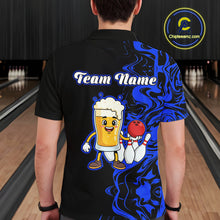 Load image into Gallery viewer, Funny Beer Bowling Shirts Team Women Men Custom Blue Bowling Jersey for Bowler MBL250