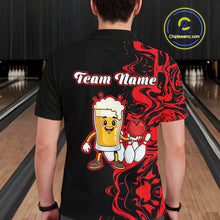 Load image into Gallery viewer, Funny Beer Bowling Shirts Team Women Men Custom Red Bowling Jersey for Bowler MBL250