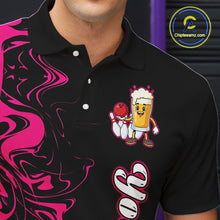 Load image into Gallery viewer, Funny Beer Bowling Shirts Team Women Men Custom Pink Bowling Jersey for Bowler MBL250