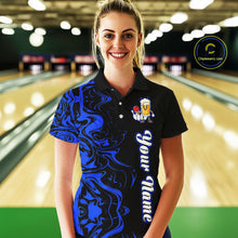 Load image into Gallery viewer, Funny Beer Bowling Shirts Team Women Men Custom Blue Bowling Jersey for Bowler MBL250