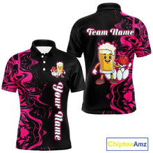 Load image into Gallery viewer, Funny Beer Bowling Shirts Team Women Men Custom Pink Bowling Jersey for Bowler MBL250
