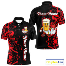 Load image into Gallery viewer, Funny Beer Bowling Shirts Team Women Men Custom Red Bowling Jersey for Bowler MBL250
