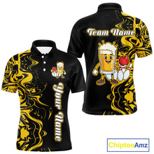 Load image into Gallery viewer, Funny Beer Bowling Shirts Team Women Men Custom Yellow Bowling Jersey for Bowler MBL250