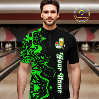 Funny Beer Bowling Shirts Team Women Men Custom Green Bowling Jersey for Bowler MBL250
